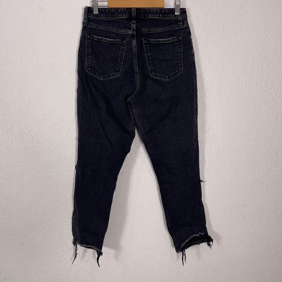 Abercrombie & Fitch Black The Mom High Rise Ripped Knees Jeans - Picture 2 of 8
